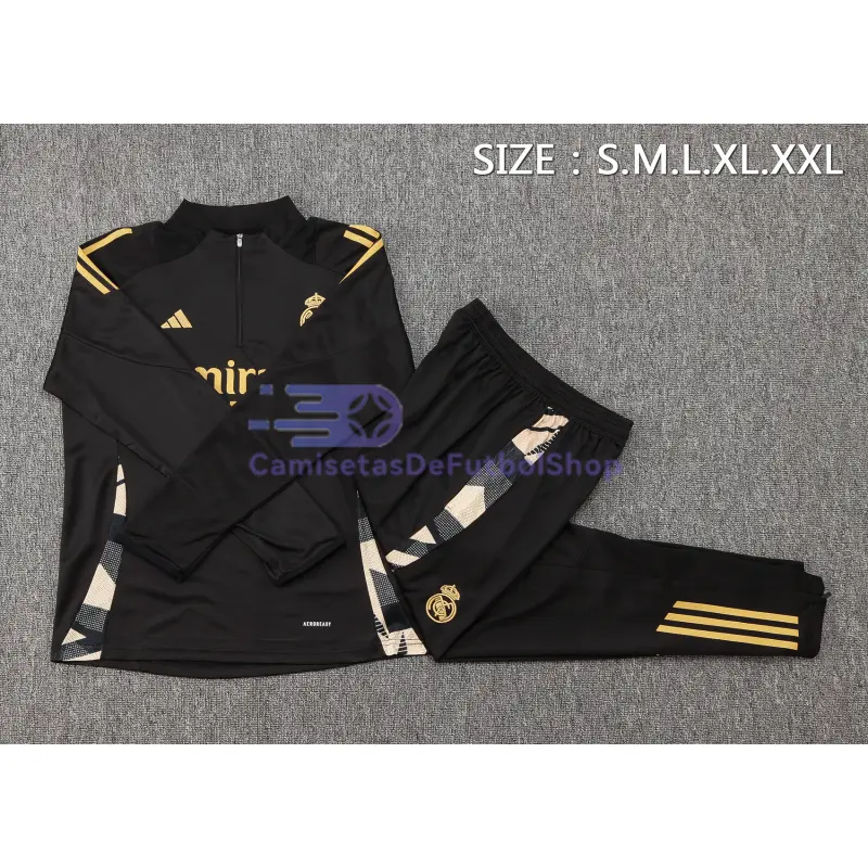 Sudadera de Entrenamiento Real Madrid 2024/2025 Negro/Amarillo