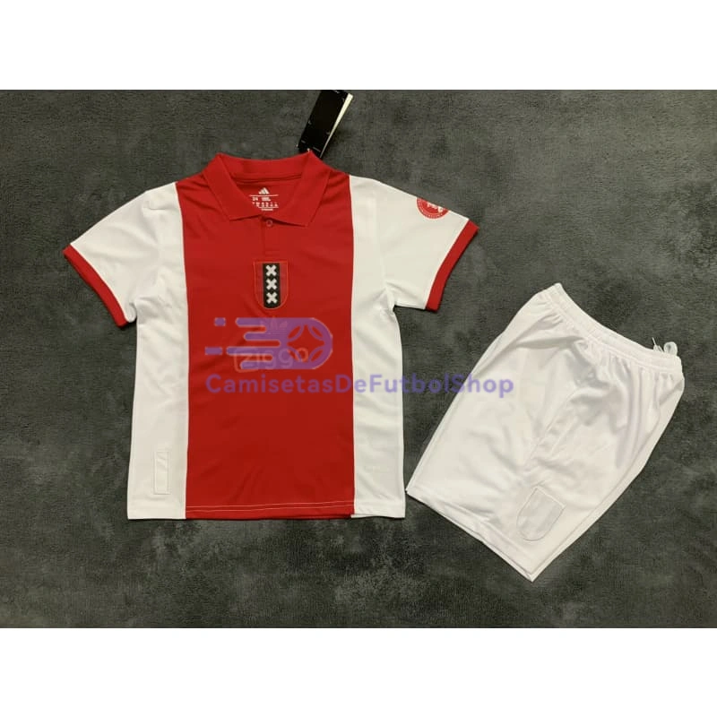 Camiseta Ajax 2025 Rojo/Blanco 125 Aniversario Niño Kit