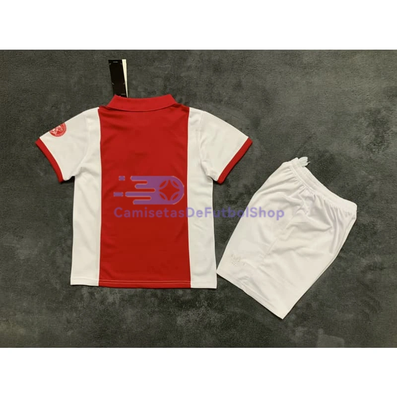 Camiseta Ajax 2025 Rojo/Blanco 125 Aniversario Niño Kit