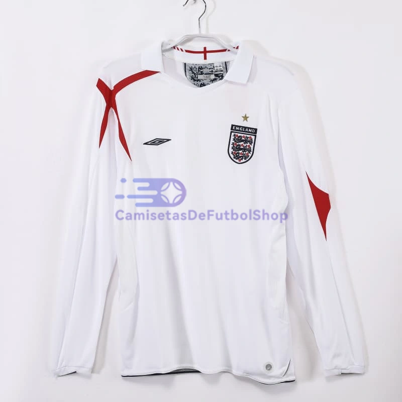 Camiseta Inglaterra 2006 1ª Equipación Retro Blanco ML