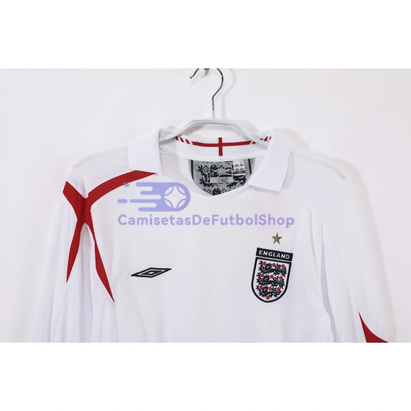 Camiseta Inglaterra 2006 1ª Equipación Retro Blanco ML