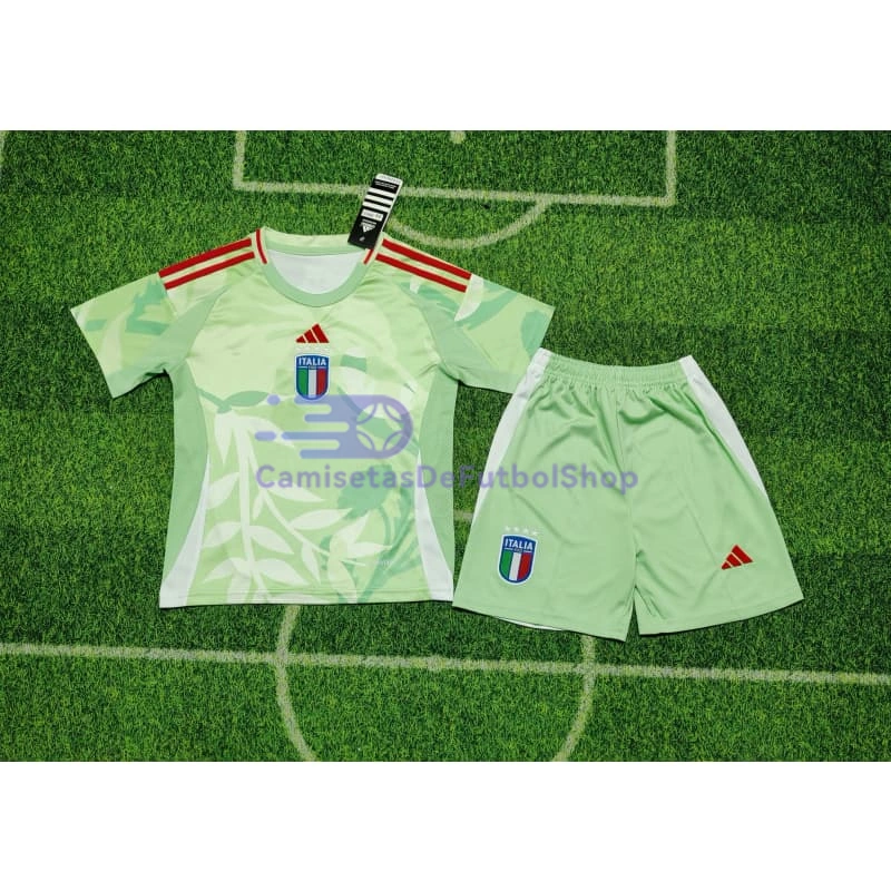 Camiseta Italia 2025 2ª Equipación la EURO Femenina Niño Kit Verde