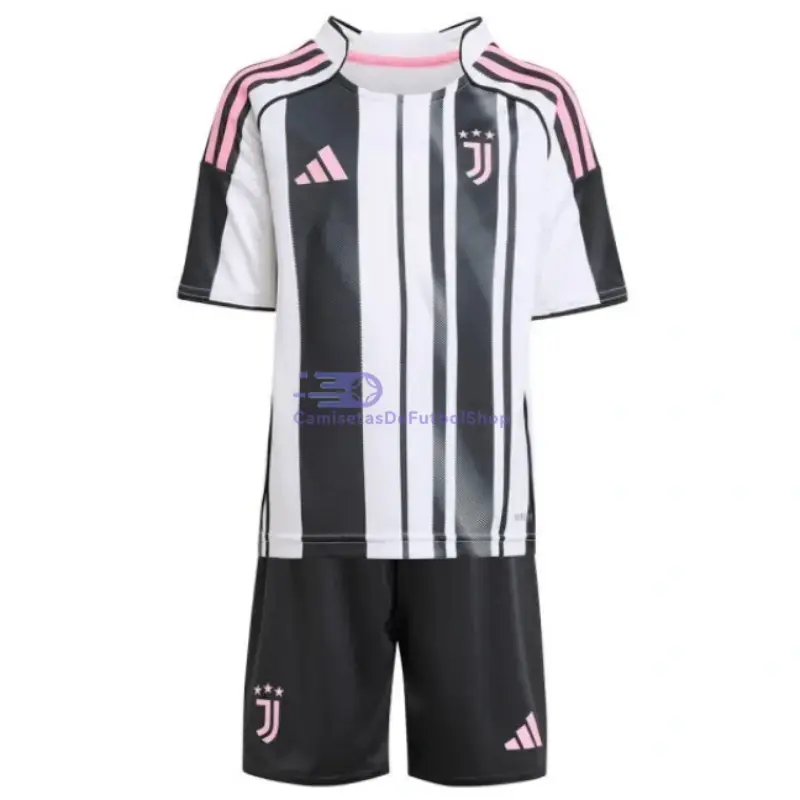 Camiseta Juventus 2025/2026 1ª Equipación Negro/Blanco Niño Kit 