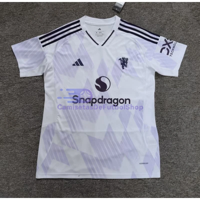 Camiseta Manchester United 2025/2026 2ª Equipación Blanco/Morado Claro