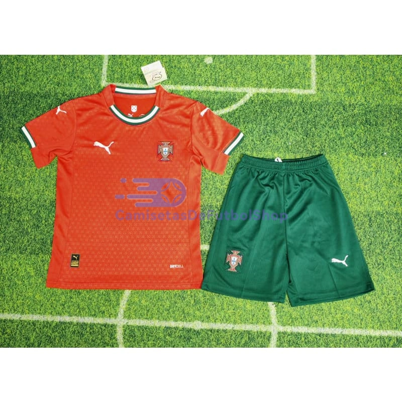Camiseta Portugal 2025 1ª Equipación Niño Kit Rojo