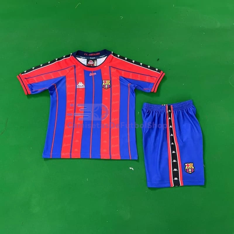 Camiseta Barcelona 1997/98 1ª Equipación Retro Niño Kit
