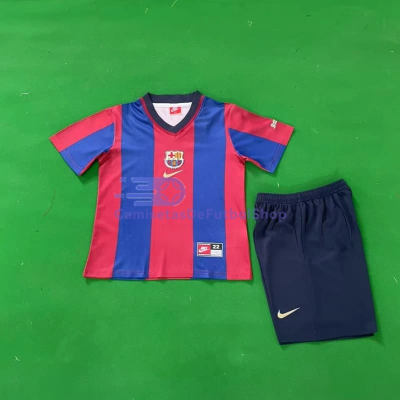 Camiseta Barcelona 1998/99 1ª Equipación Retro Niño Kit