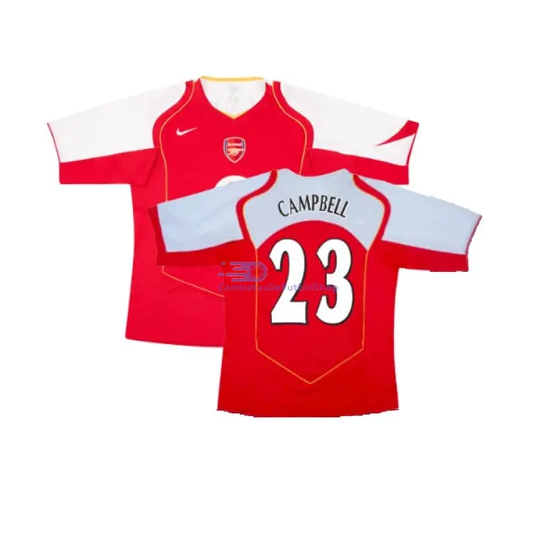 Camiseta CAMPBELL 23 Arsenal 2004/05 1ª Equipación Retro