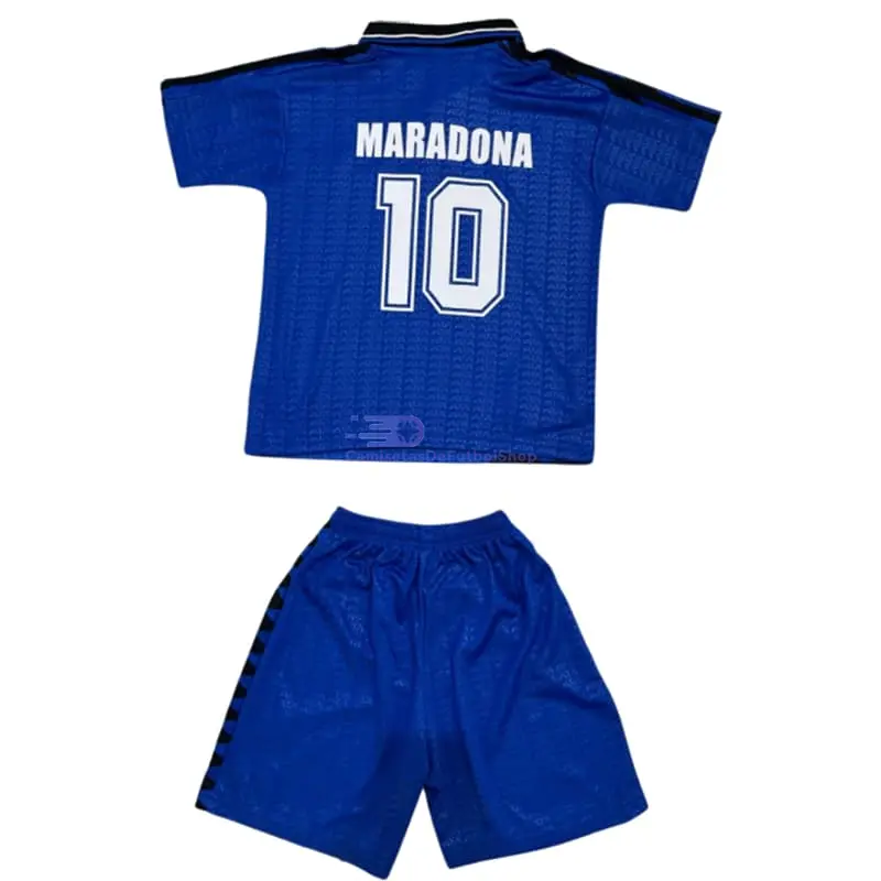 Camiseta MARADONA 10 Argentina 1994 2ª Equipación Retro Niño Kit
