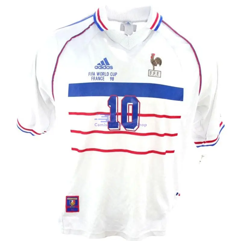 Camiseta ZIDANE 10 Francia 1998 2ª Equipación Retro