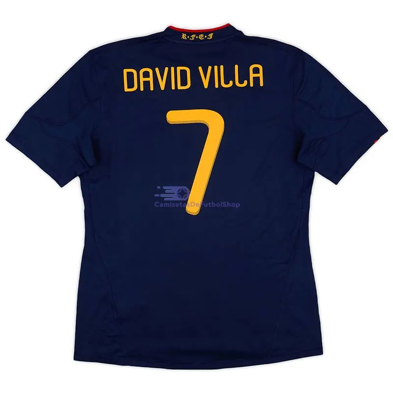 Camiseta DAVID VILLA 7 España 2010 2ª Equipación Retro