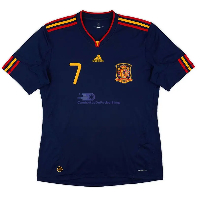 Camiseta DAVID VILLA 7 España 2010 2ª Equipación Retro