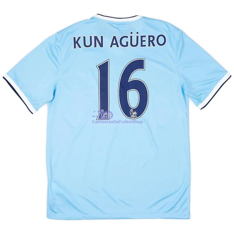 Camiseta KUN AGÜERO 16 Manchester City 2013/14 1ª Equipación Retro