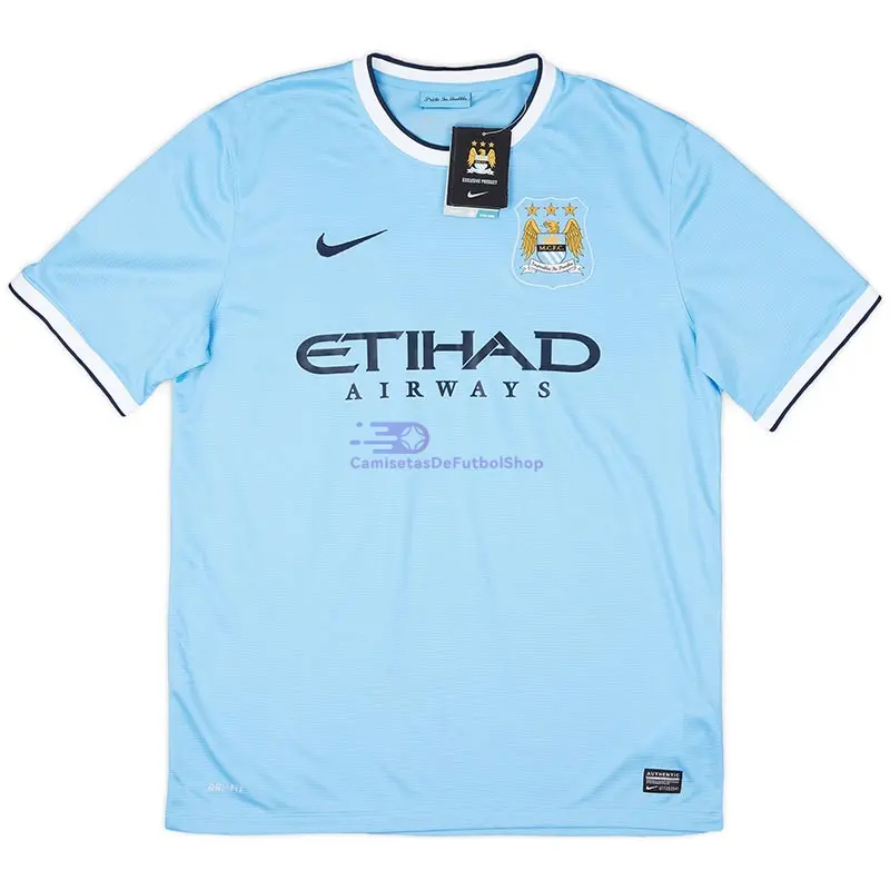 Camiseta KUN AGÜERO 16 Manchester City 2013/14 1ª Equipación Retro