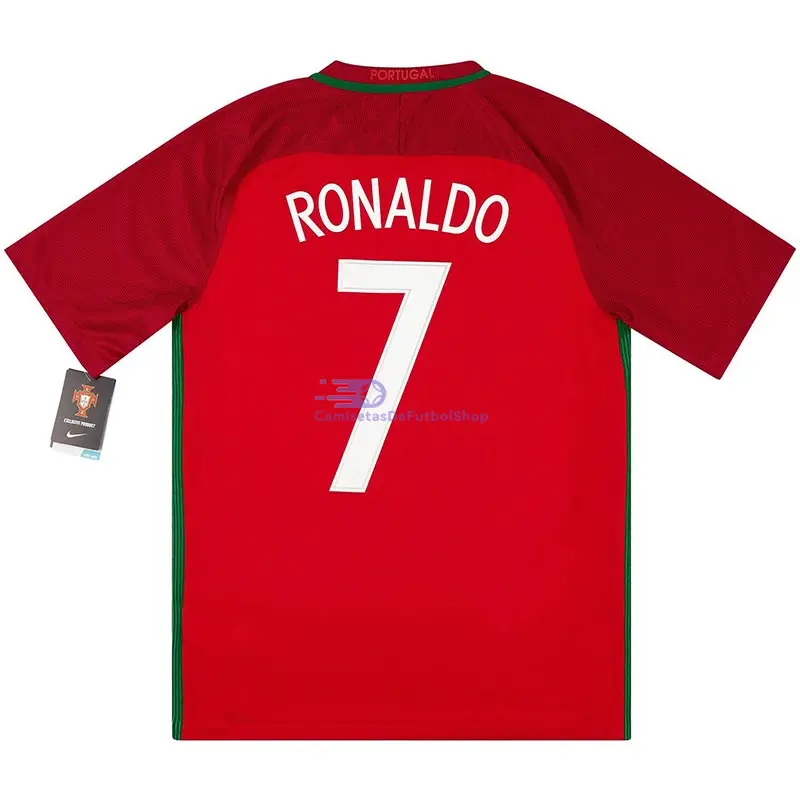Camiseta RONALDO 7 Portugal 2016 1ª Equipación Retro