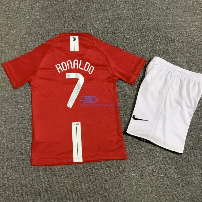 Camiseta RONALDO 7 Manchester United 2007/08 1ª Equipación Retro Niño Kit
