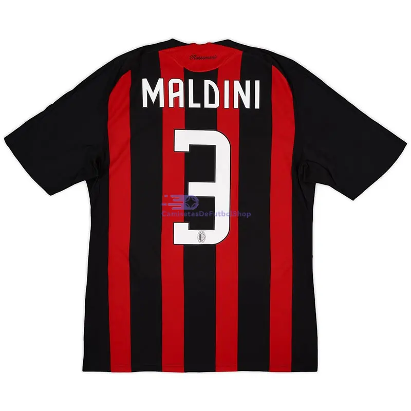 Camiseta MALDINI 3 AC Milan 2008/09 1ª Equipación Retro