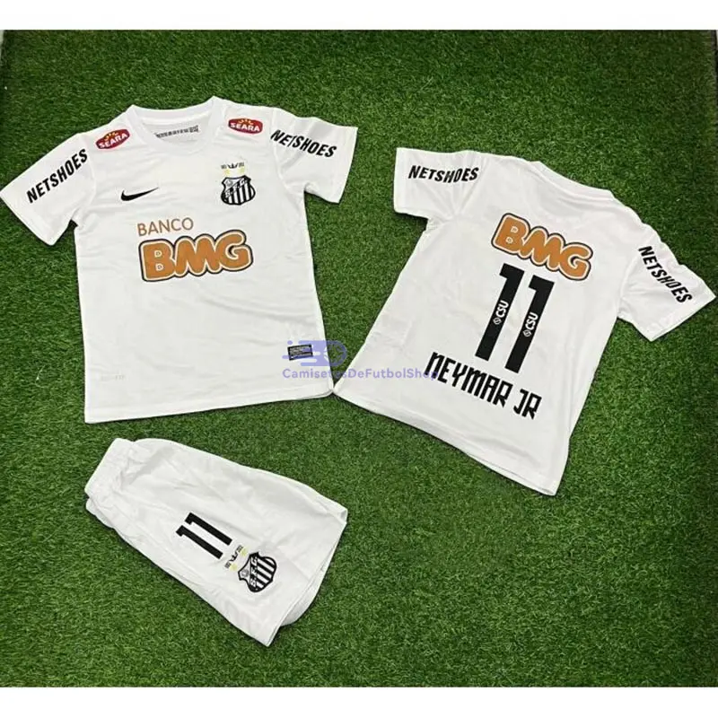 Camiseta NEYMAR JR 11 Santos FC 2011/12 1ª Equipación Retro Niño Kit