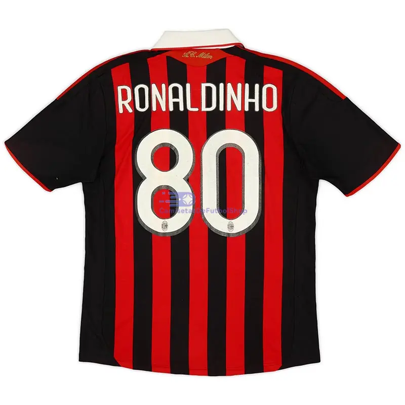 Camiseta RONALDINHO 80 AC Milan 2009/10 1ª Equipación Retro