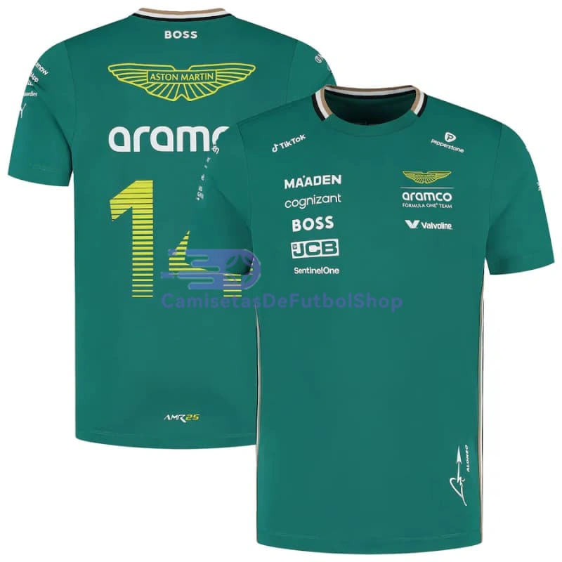 Camiseta Aston Martin Aramco Cognizant F1 Verde 2025 Fernando Alonso #14