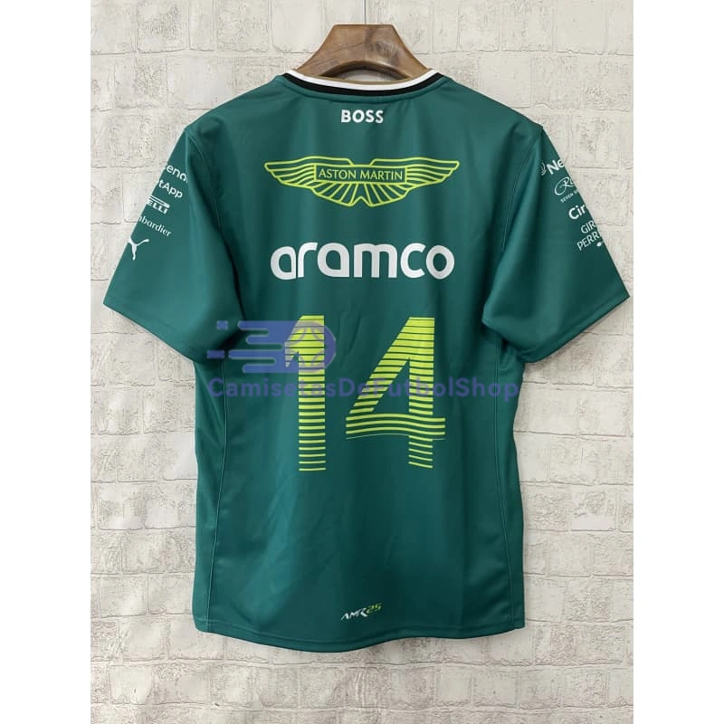 Camiseta Aston Martin Aramco Cognizant F1 Verde 2025 Fernando Alonso #14