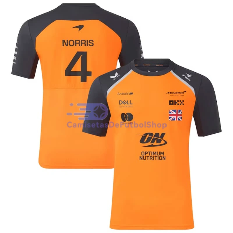 Camiseta McLaren F1 Naranja/Negro 2025 Lando Norris #4