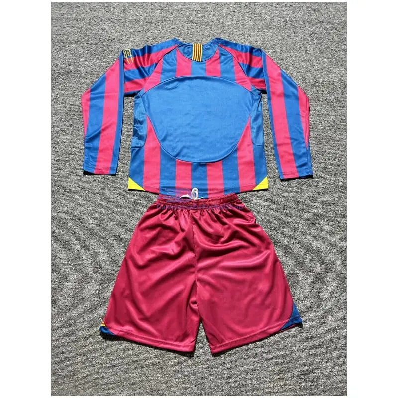 Camiseta Barcelona 2005/06 1ª Equipación Retro Niño Kit ML
