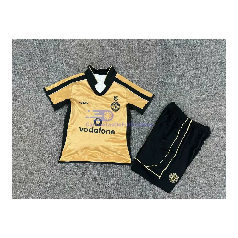 Camiseta Manchester United 2001/02 100 Aniversario Edición Retro Niño Kit