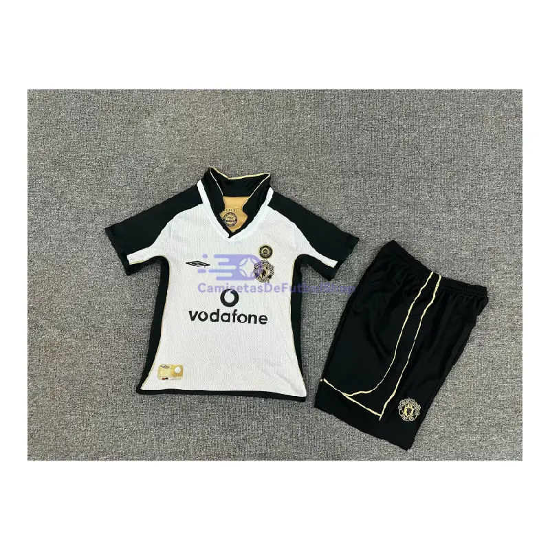 Camiseta Manchester United 2001/02 100 Aniversario Edición Retro Niño Kit