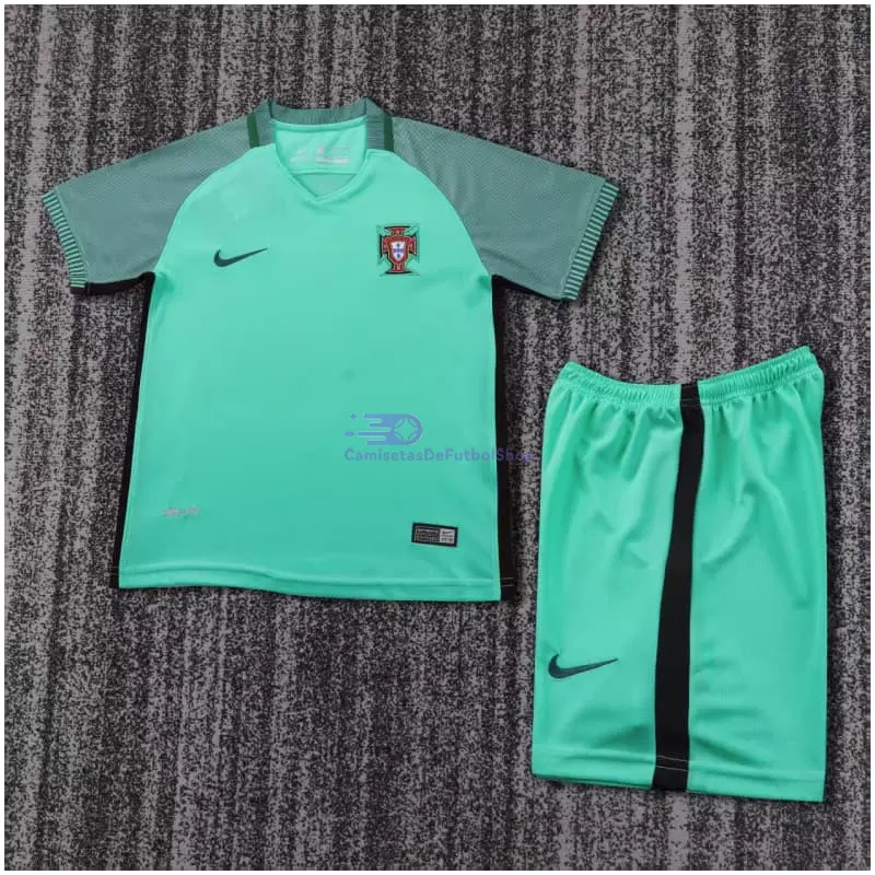 Camiseta Portugal 2016 2ª Equipación Retro Niño Kit