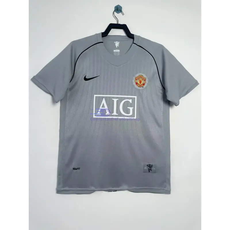 Camiseta de Portero Manchester United 2007/08 Gris Retro
