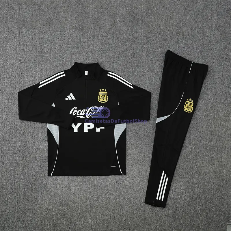 Sudadera De Entrenamiento Argentina Negro 2025/2026 Kit