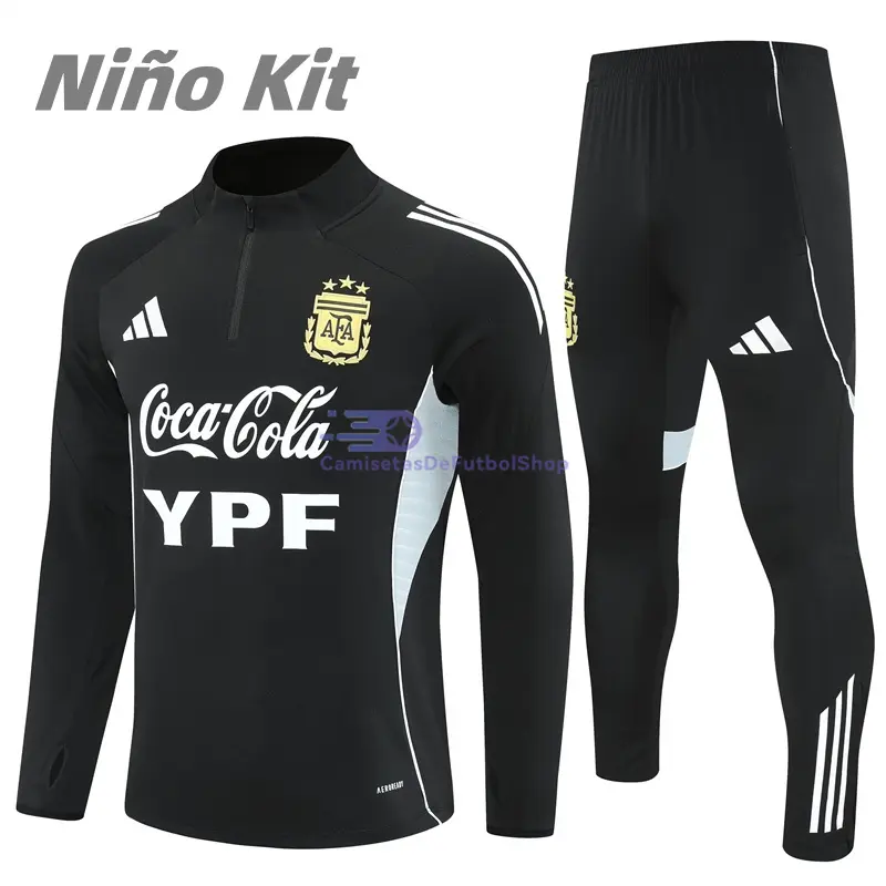 Sudadera De Entrenamiento Argentina Negro 2025/2026 Niño Kit