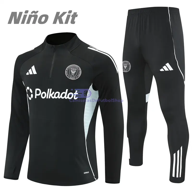 Sudadera De Entrenamiento Inter Miami Negro 2025/2026 Niño Kit