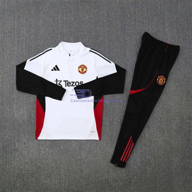 Sudadera De Entrenamiento Manchester United Blanco 2025/2026 Kit