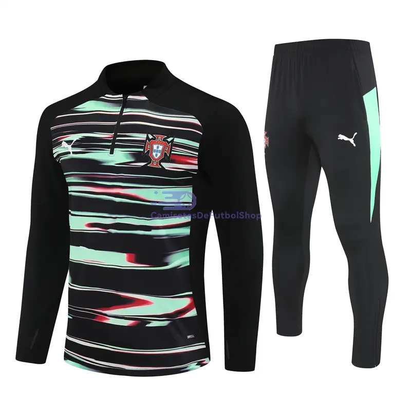 Sudadera De Entrenamiento Portugal Verde/Negro 2025/2026 Kit
