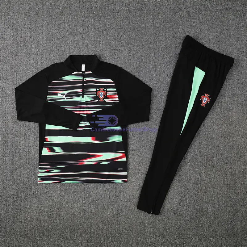 Sudadera De Entrenamiento Portugal Verde/Negro 2025/2026 Kit