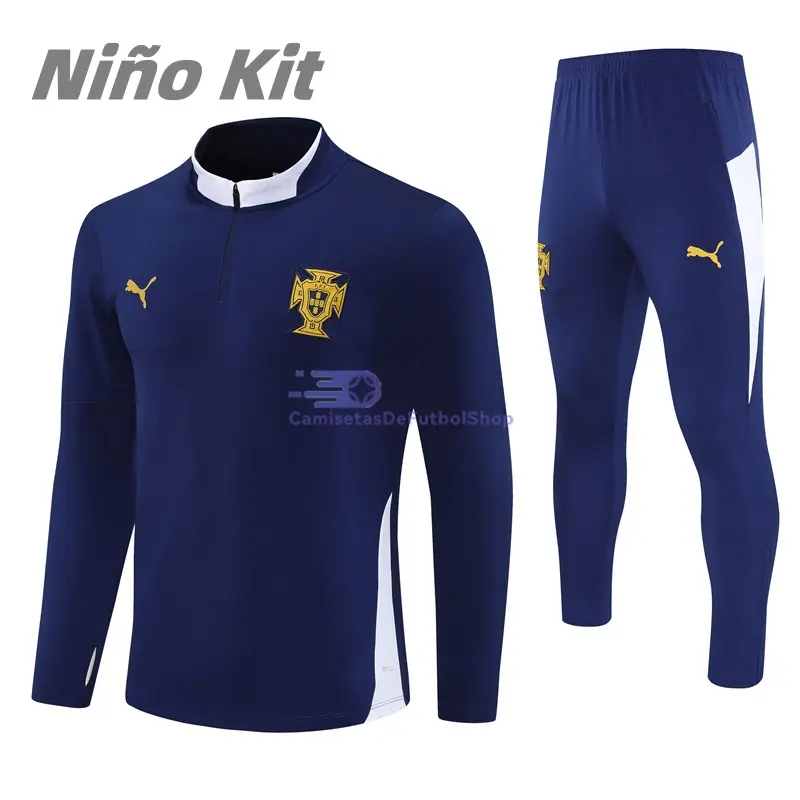 Sudadera De Entrenamiento Portugal Azul Real 2025/2026 Niño Kit