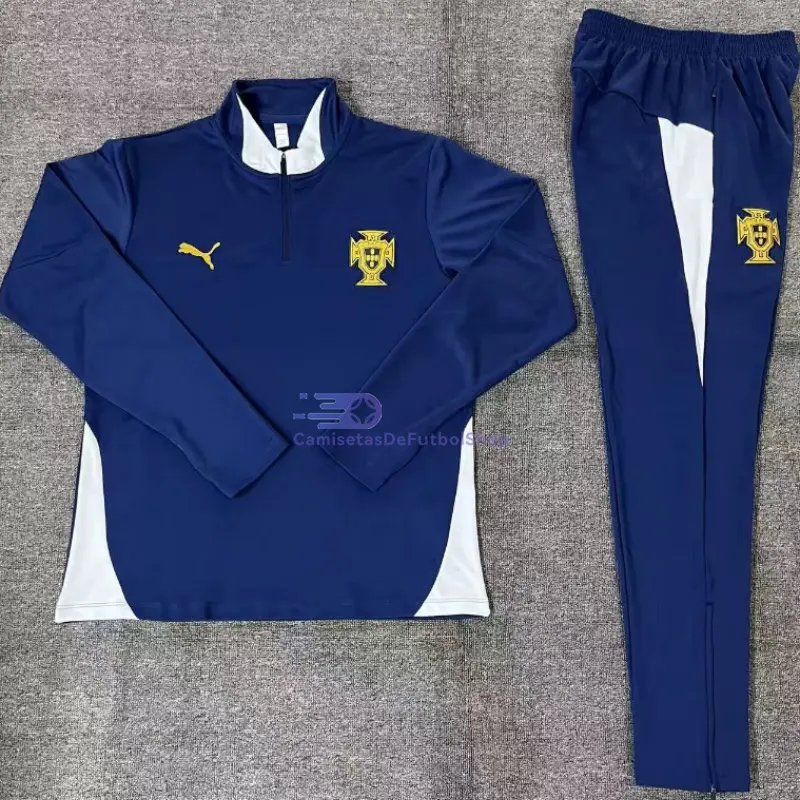 Sudadera De Entrenamiento Portugal Azul Real 2025/2026 Niño Kit