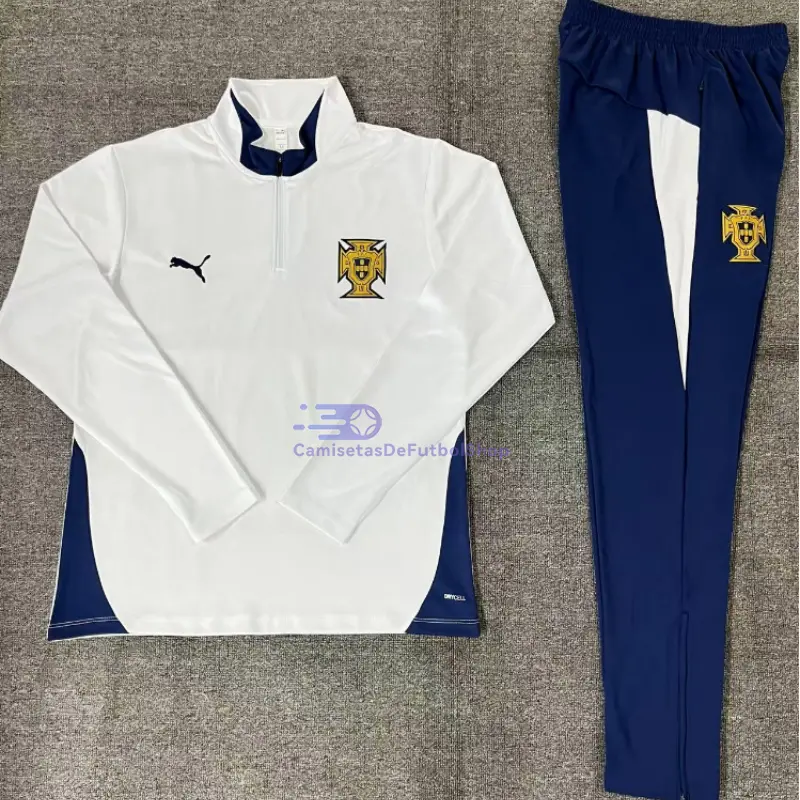 Sudadera De Entrenamiento Portugal Blanco 2025/2026 Niño Kit