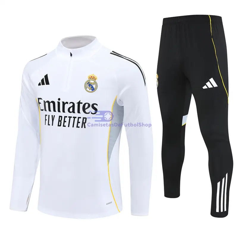 Sudadera De Entrenamiento Real Madrid Blanco 2025/2026 Kit