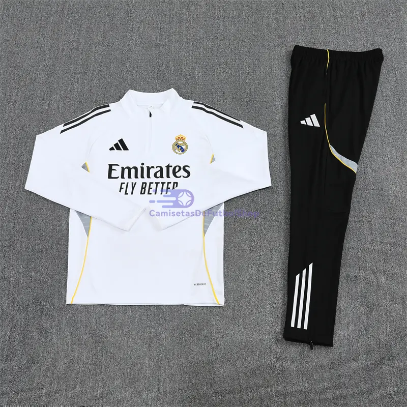 Sudadera De Entrenamiento Real Madrid Blanco 2025/2026 Kit