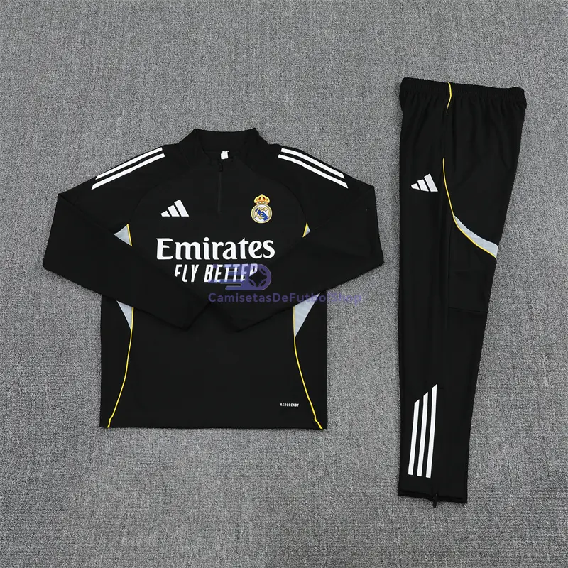Sudadera De Entrenamiento Real Madrid Negro 2025/2026 Kit