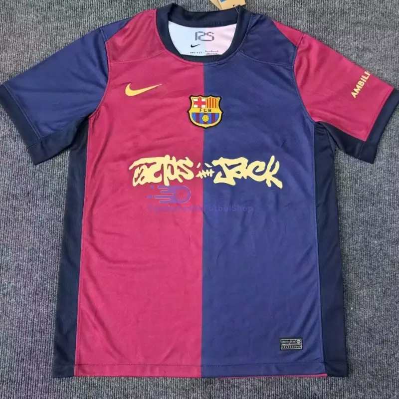 Camiseta Barcelona x Travis Scott Limited Edition 2024/2025 1ª Equipación Azul/Rojo