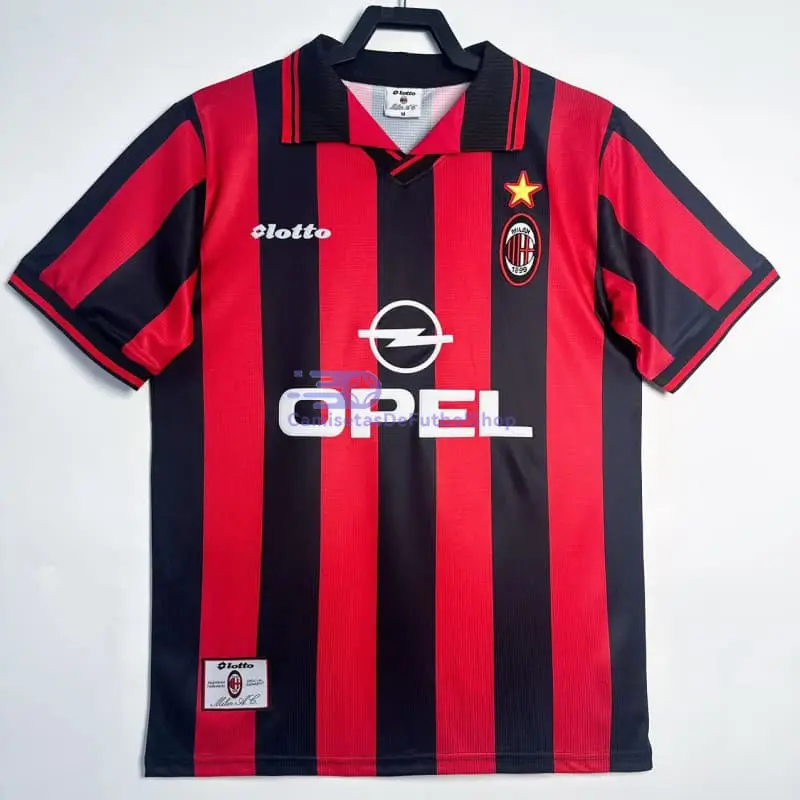Camiseta AC Milan 1997/98 1ª Equipación Retro Rojo/Negro