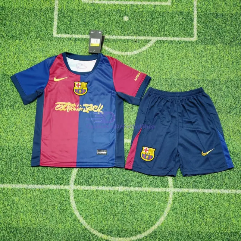 Camiseta Barcelona x Travis Scott Limited Edition 2024/2025 1ª Equipación Niño Kit
