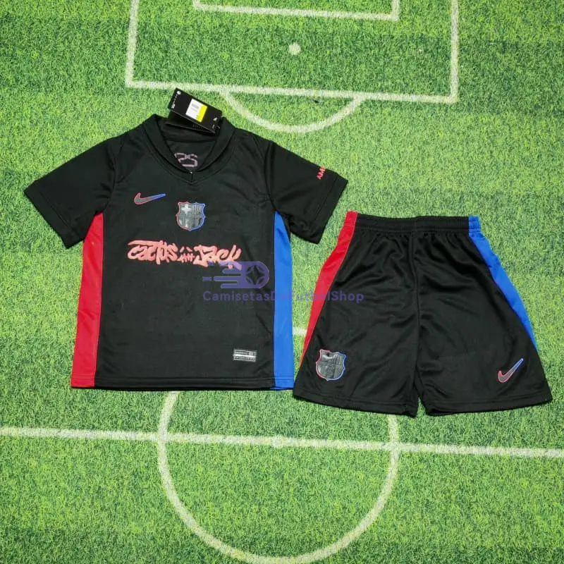 Camiseta Barcelona x Travis Scott Limited Edition 2024/2025 2ª Equipación Niño Kit