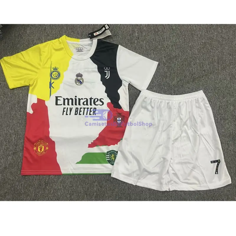 Camiseta RONALDO 7 2025 Multicolor Edición Conmemorativa Niño Kit