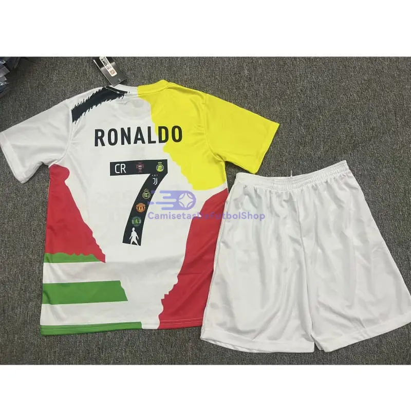 Camiseta RONALDO 7 2025 Multicolor Edición Conmemorativa Niño Kit