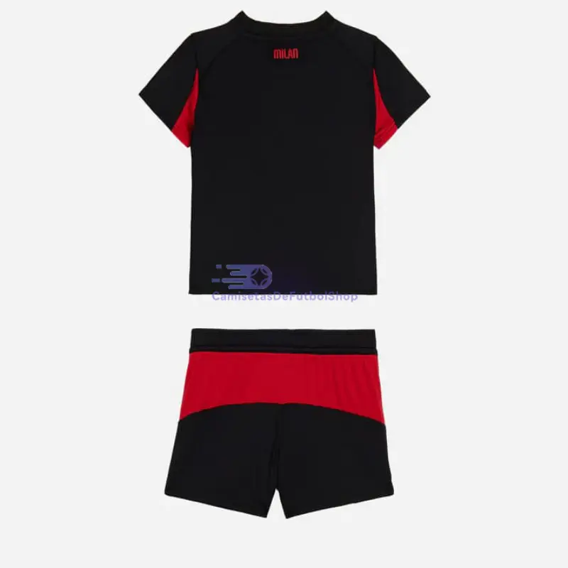 Camiseta AC Milan 2025/2026 1ª Equipación Rojo/Negro Niño Kit
